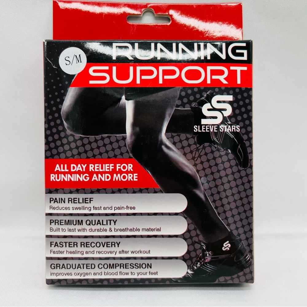 Sleeve Stars Running Support compression Socks in black size S/M NWT